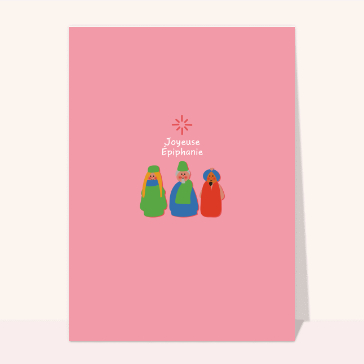 Les rois mages sur un fond rose