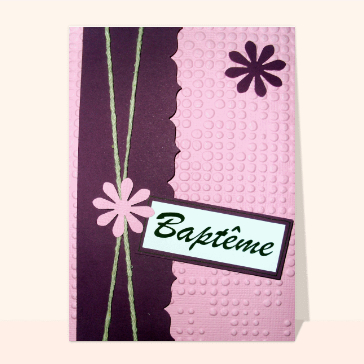 carte de baptême : Collage pour un baptême de fille