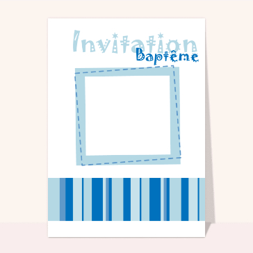 Cadre invitation baptême bleu