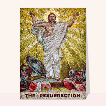 Carte religieuse de Pâques : Mosaïque de la résurrection