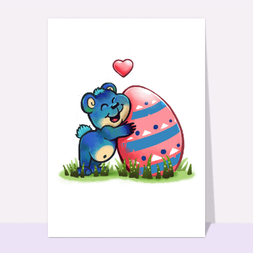 Joyeuses Pâques avec de l`amour cartes amusantes de Pâques