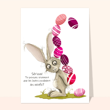 Lapin qui pond des oeufs de Pâques