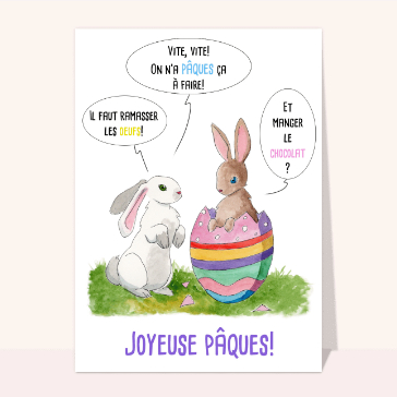 carte amusante de Pâques : On a Pâques ça à faire
