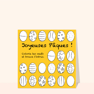 Jeu de Pâques à colorier