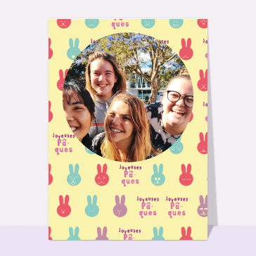 carte de Pâques personnalisable : Les mini-lapins de Pâques
