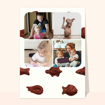 Fond de chocolats de Pâques cartes de Pâques personnalisables