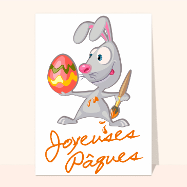 Carte de Pâques : Joyeuses Pâques du lapin
