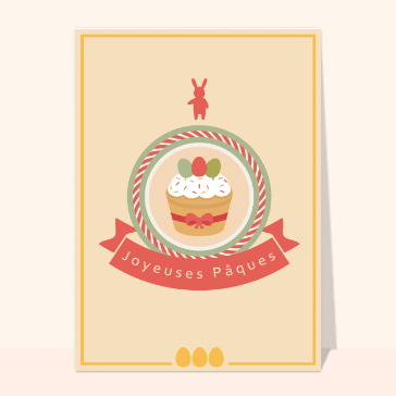 Carte de Pâques : Le cupcake de pâques