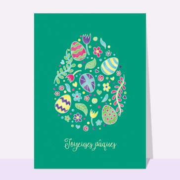 Oeuf coloré joyeuses pâques