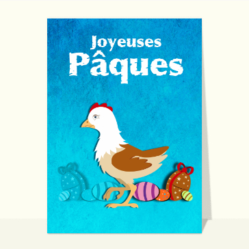 Carte de Pâques : Poule de paques