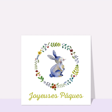 Carte de Pâques : Joyeuses pâques petit lapin