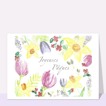 Joyeuses Pâques printanière cartes de pâques