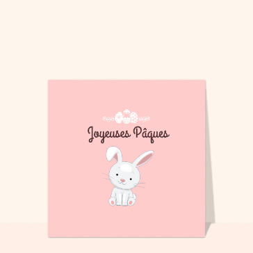 Carte de Pâques : Petit lapin de Pâques