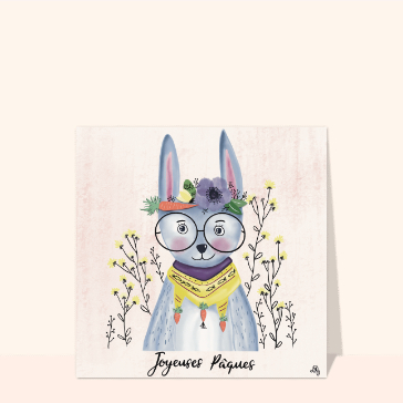 Joyeuses Pâques Lapin à lunettes