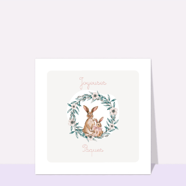 Deux petits lapins Joyeuses Pâques