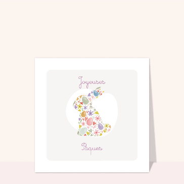 Lapin fleuri joyeuses Pâques