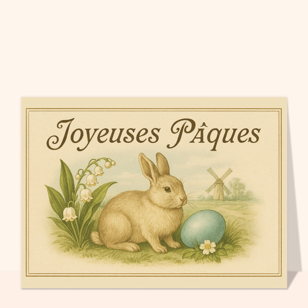 PÂQUES LAPIN POULET ŒUF Vintage Carte Postale CPA #PKE323.F
