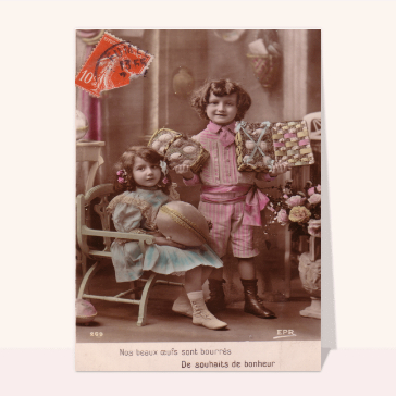 Oeufs de paques bourrés de bonheur