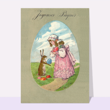 Les oeufs de paques et le lapin