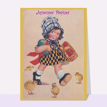 Les oeufs de Pâques de la petite fille