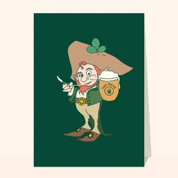 Lutin de la St Patrick et sa bière