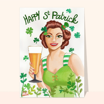Happy St Patrick et bonne bière Cartes Saint Patrick