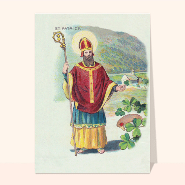 Religieux, saints et fêtes diverses : Saint Patrick et paysage Irlandais