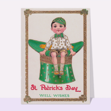 Gamin de la Saint Patrick Cartes anciennes Saint Patrick