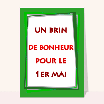 Un brin de bonheur pour le 1er mai