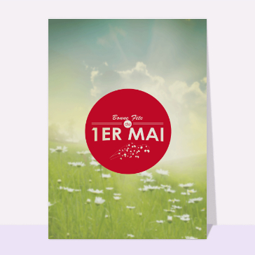Fête du 1er mai dans un rond rouge