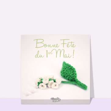 Carte Brin de muguet en laine