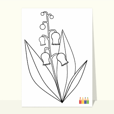 Dessin brin de muguet à colorier