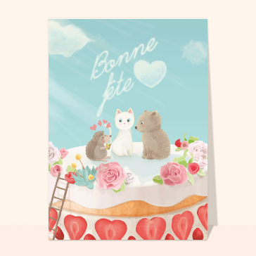 Bonne fête avec un gâteau
