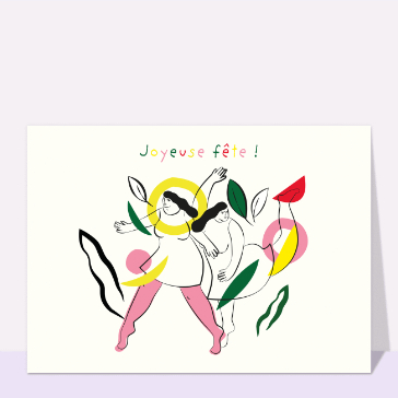 Joyeuse fête colorée et dansante