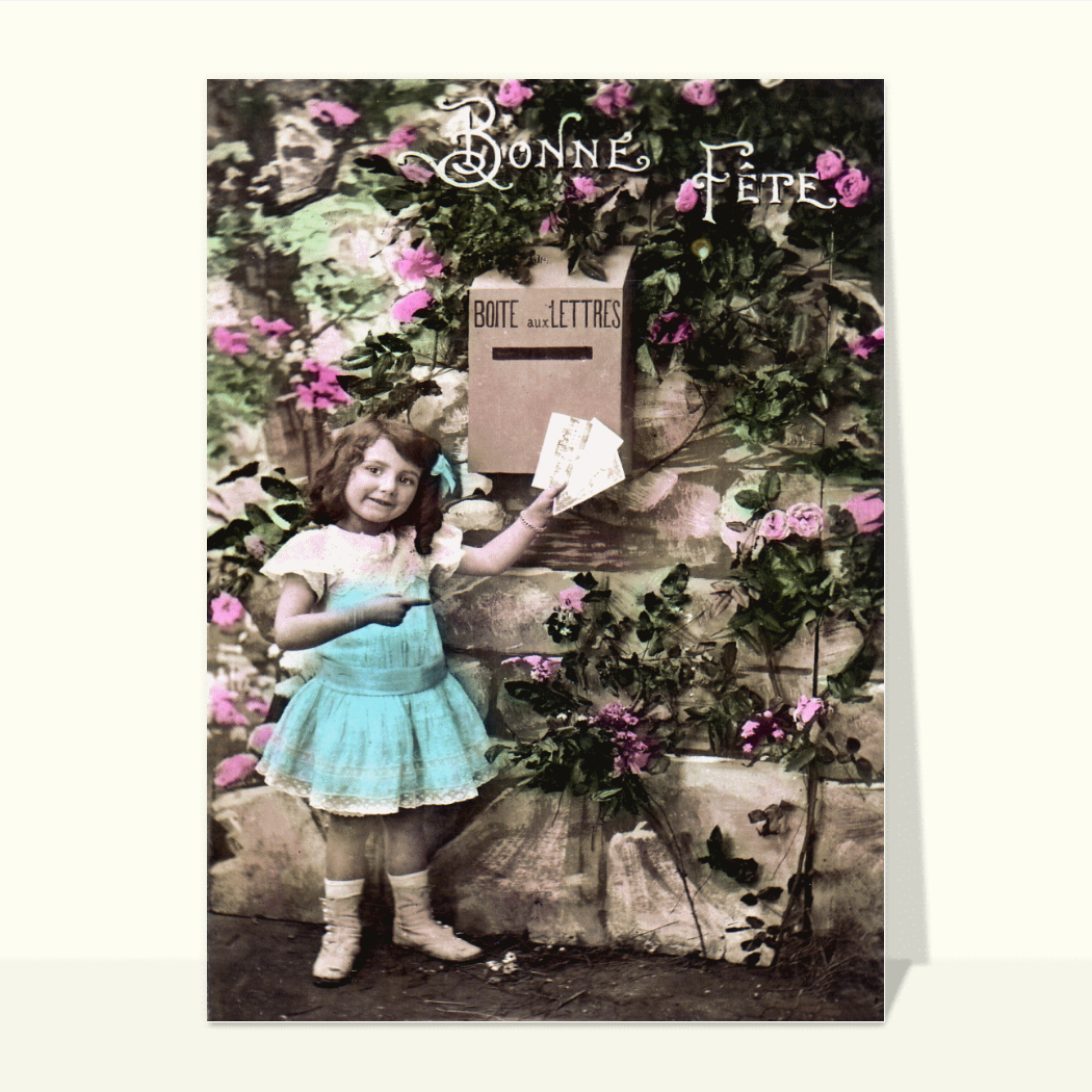 CPA-Carte Postale -France- Bonne fête avec jeune femme