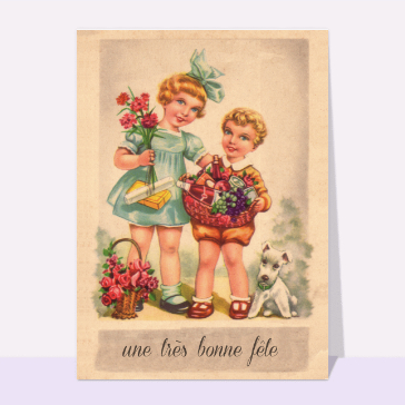 Petits enfants et leur panier