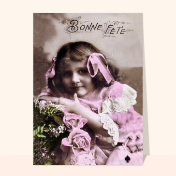 Bonne fête petite fille rose