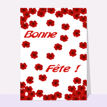 Bonne Fête avec des fleurs rouge
