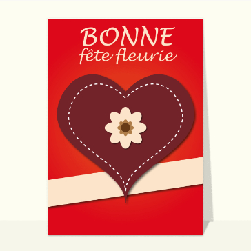 Bonne fête fleurie avec un coeur