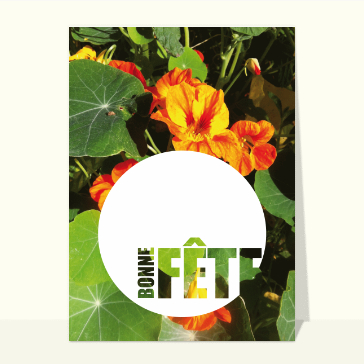 Bonne fête au milieu des fleurs