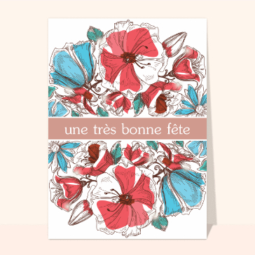 Gravure de fleurs bonne fête
