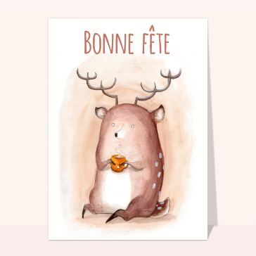 Bonne fête cerf tout mignon