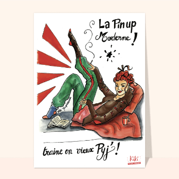 Humour : La pin up moderne traîne en pyj