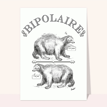 carte humour : Ours polaires Bipolaire