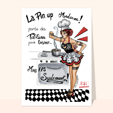 La pin up Moderne porte des tabliers