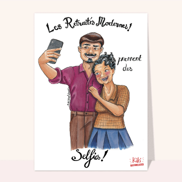 carte humour : Les retraités modernes et les selfies