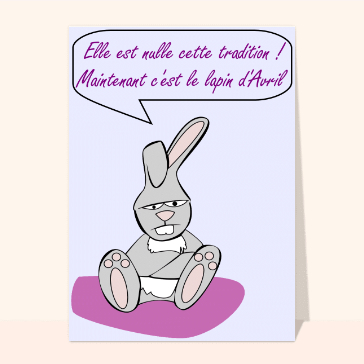 carte 1er avril : Le lapin d'Avril