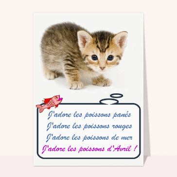 Chaton J'adore les poissons d'Avril