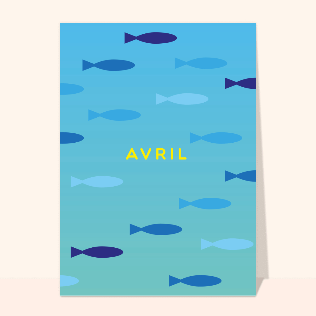 Carte amusante aux poissons colorés Carte 1er avril — free download