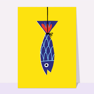Un poisson d'Avril accroché